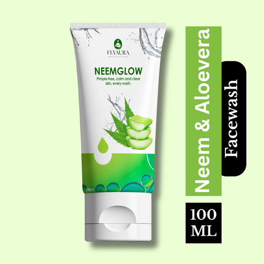 Flyaura Neem Glow Face Wash – Aloe Vera, Neem & Tulsi Cleanser for Pimple-Free