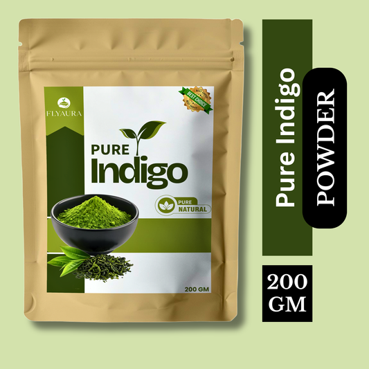 FLYAURA Indigo Powder - Natural Hair Coloring Solution for Darker Hair (200 g)