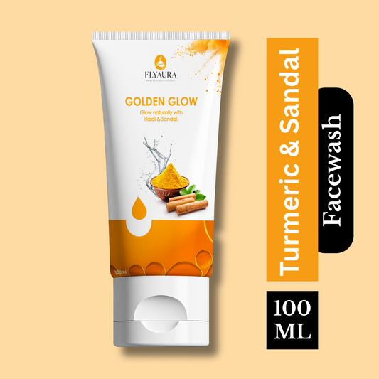 Flyaura Turmeric & Sandalwood Face Wash – Brightening Cleanser for Golden Glow & Spot-Free Skin