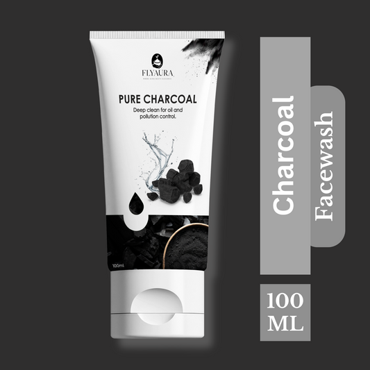 Flyaura Pure Charcoal Face Wash – Deep Cleanser for Oil & Pollution Control, Fresh Matte Skin
