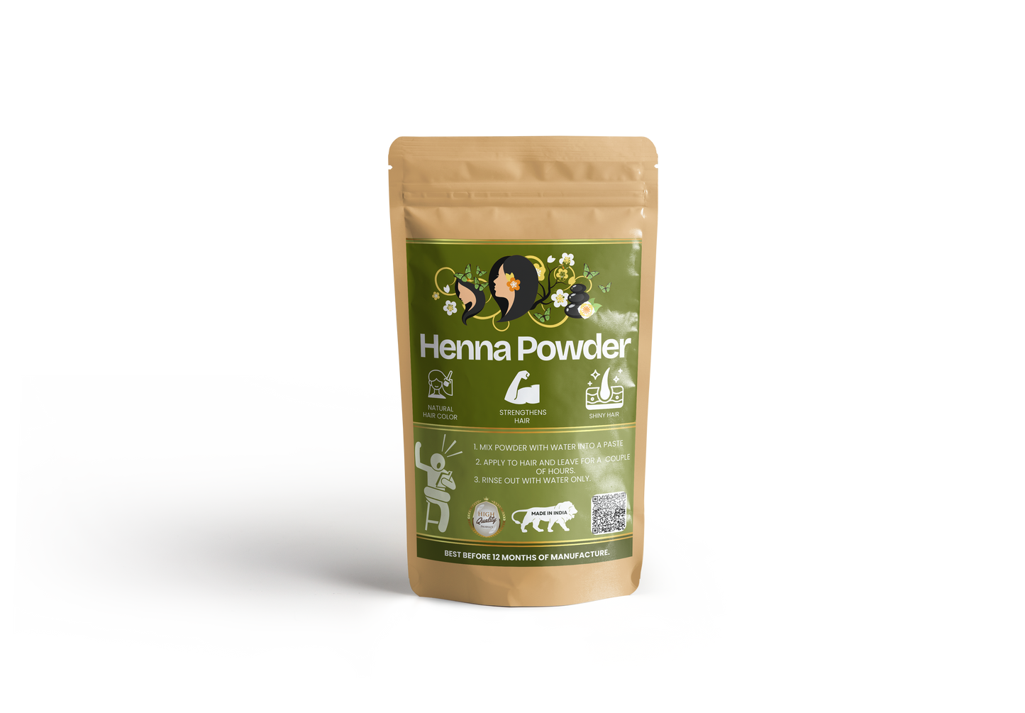 Pure Natural Henna Powder with Free Indigo | Herbal Hair Color | Chemical Free Hair Dye