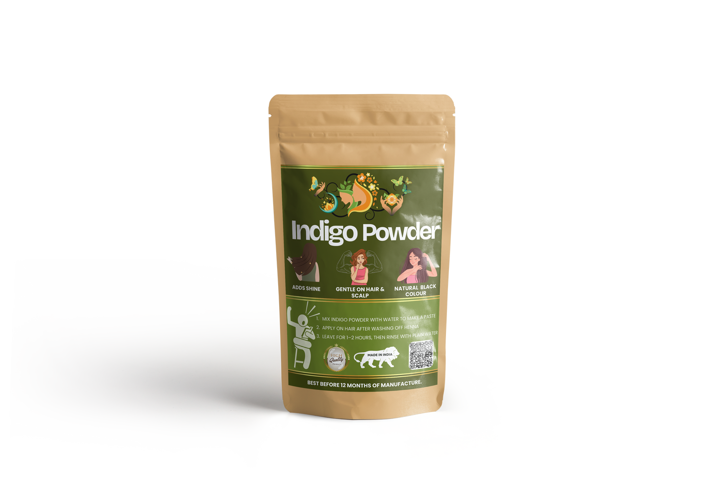 Pure Natural Henna Powder with Free Indigo | Herbal Hair Color | Chemical Free Hair Dye